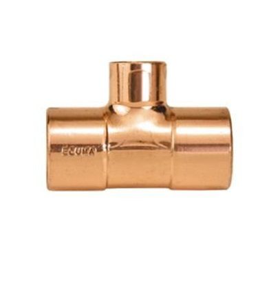 Tê com Redução Sem Anel para Solda Eluma R.611 - 28 x 22 x 28 mm Cobre