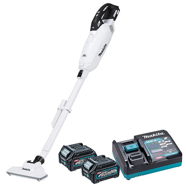 Aspirador de Pó Makita 40V com 2 Baterias + Carregador CL001GD202 (127V) Verde