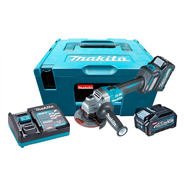 Esmerilhadeira Angular Makita 40V 125mm GA032GM201 220V com 2 Baterias 4Ah e Carregador