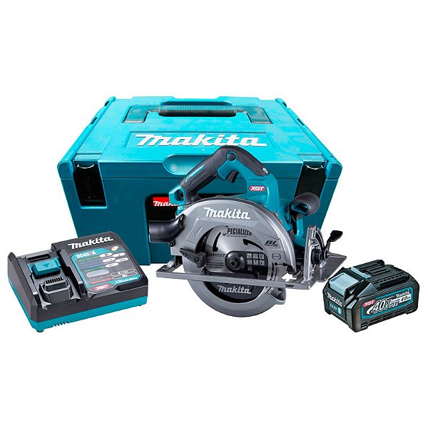 Serra Circular a Bateria Makita 40V XGR HS003GM201 C/2 Baterias 4.0Ah + Carregador + Maleta