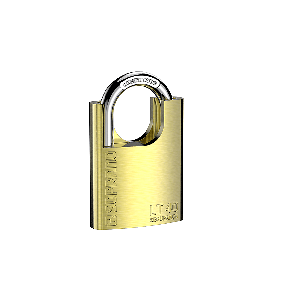 Cadeado Soprano LT40 Latão 40mm Alta Segurança Escovado