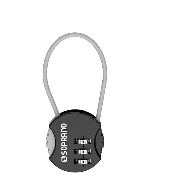 Cadeado Soprano Z35 Preto com Segredo Numérico – Zamac