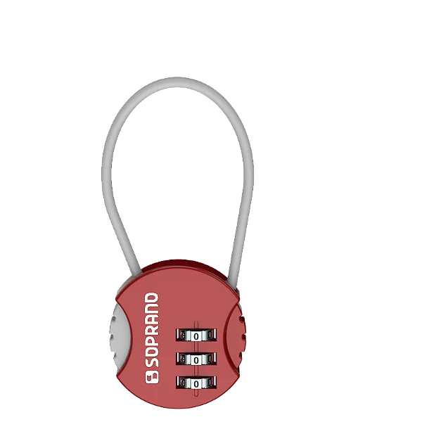 Cadeado Soprano Z35 Vermelho com Segredo Numérico – Zamac