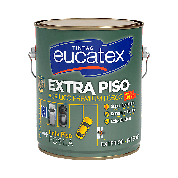 Tinta Piso Premium Eucatex Extra 3,6L Azul Fosco - Alta Resistência para Quadras e Calçadas