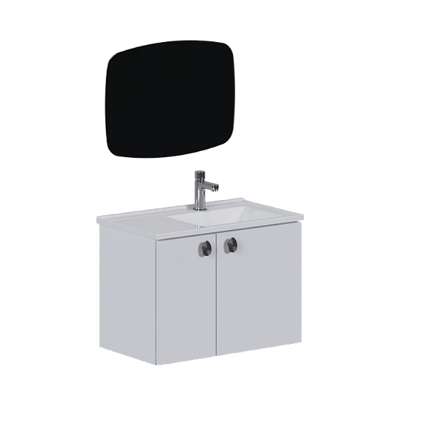 Gabinete para Banheiro com Espelheira Tarumã Branco com Lavatório Branco – Cozimax
