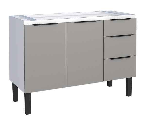 Gabinete de Cozinha em Aço Júpiter 117cm Cinza para Pia de 120cm – Cozimax