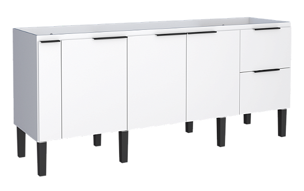 Gabinete de Cozinha em Madeira Cisne 194cm Branco para Pia de 200cm – Cozimax