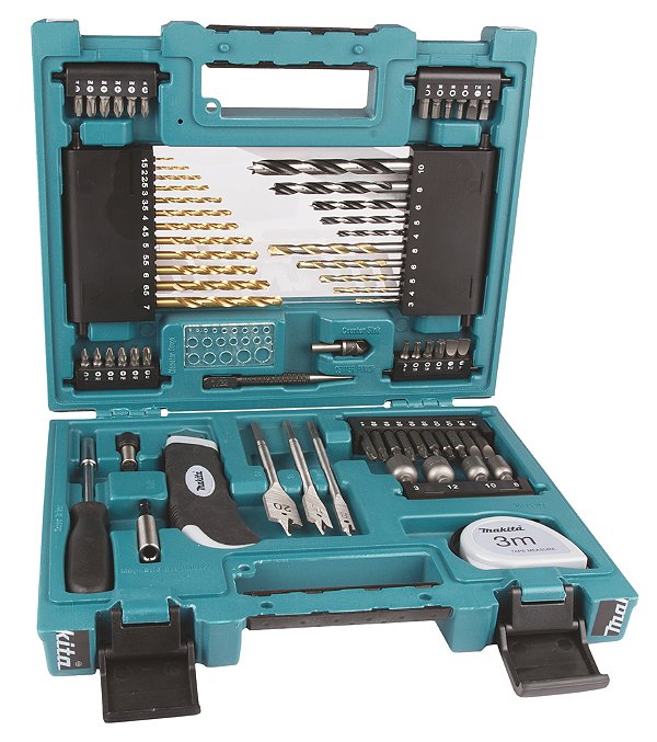 Jogo de brocas, bits e soquetes Makita D-33691 com 71 peças
