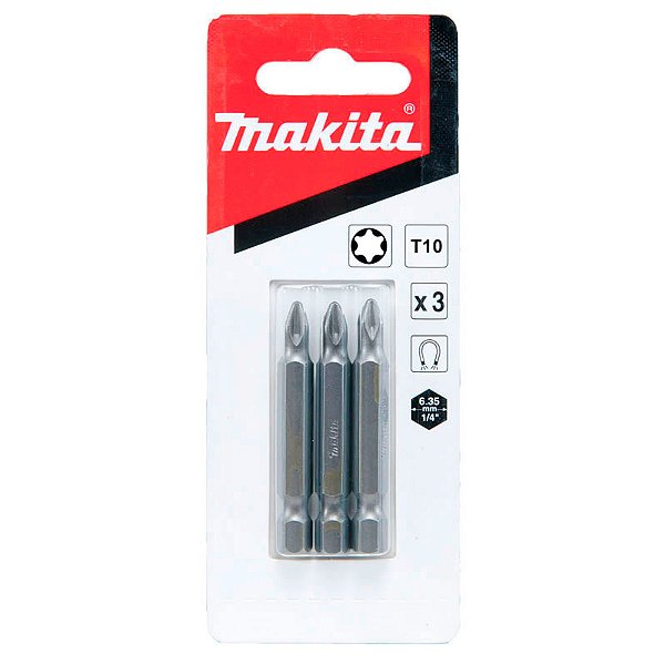 Ponta Bit Torx T10 50 mm Makita com 3 Peças – B-25373