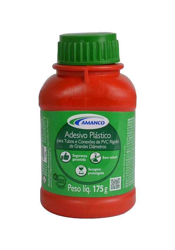 Adesivo Plástico para PVC Grandes Diâmetros 175g com Pincel Extra Forte Amanco
