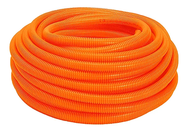 Conduite Corrugado Reforcado Flexível Pvc 1 32mm 25 Metros Laranja