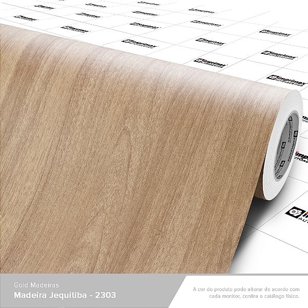 Adesivo Imprimax Gold Madeira Jequitibá MJ 2303 Rolo 1,22x12,5m