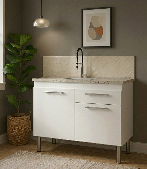 Gabinete para Cozinha Fimap Vitória 0,94m Branco