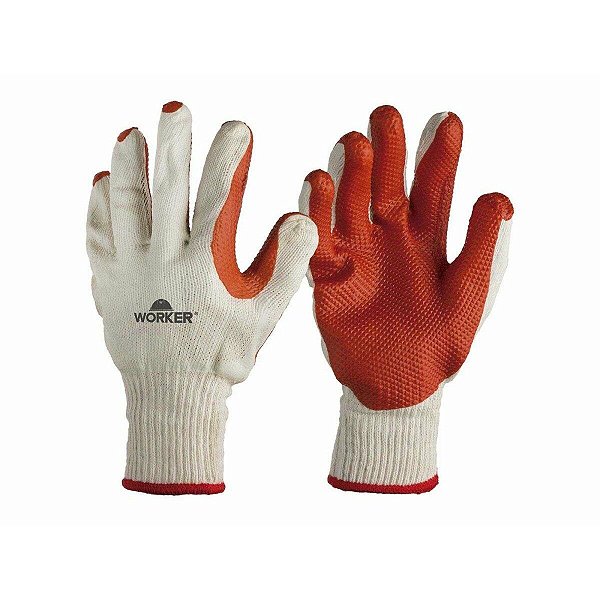 Luva de Segurança Worker WK33 Banhada em Látex Vulcanizado Grip CA 33957 - Tamanho 9 (G)