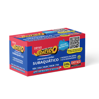 Massa Adesiva Epóxi Subaquática Veda Tudo 50g - Dryko