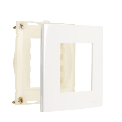 Conjunto Placa + Suporte Para Móvel 80x80mm Sleek Branco - 20923
