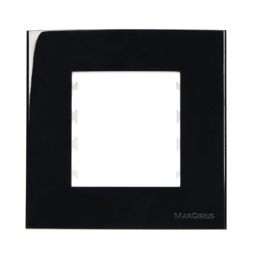 Conjunto Placa + Suporte Para Móvel 80x80mm Sleek Preto - 20924