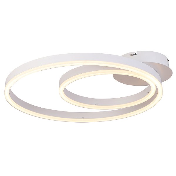 Plafon LED Romanza LLUMM 2 Aros 32W Luz Amarela 3000K Branco
