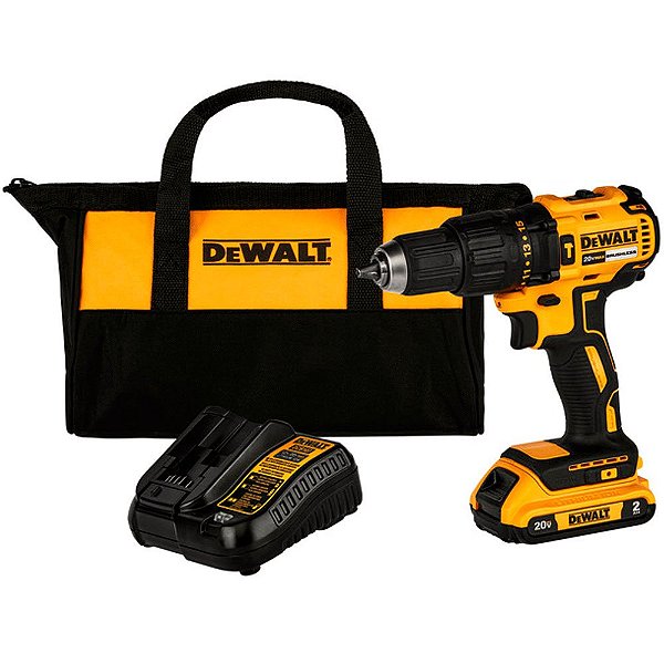 Parafusadeira e Furadeira de Impacto 1/2 DeWalt 20V MAX Brushless DCD7781D1 com 1 Bateria e Bolsa