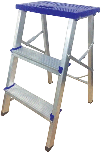 Banqueta Escada de Alumínio 3 Degraus - Dobrável e Reforçada (Suporta 120kg)