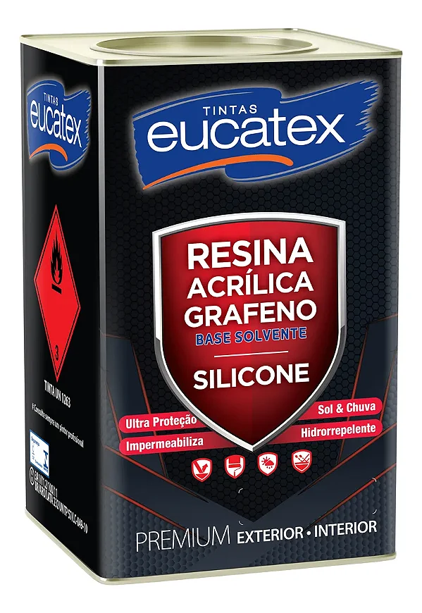 Resina Acrílica Brilhante Base Solvente Eucatex 18 Litros Incolor