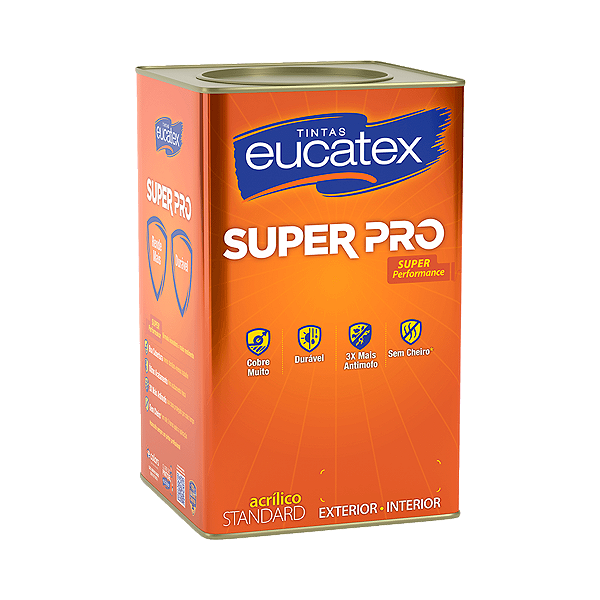 Tinta Acrílica Eucatex Super Pro 18L Palha Seca - Alta Cobertura (Interno/Externo)