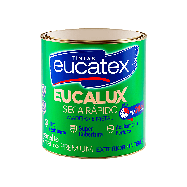Esmalte Sintético Eucatex Eucalux Secagem Rápida 900ml Vermelho Segurança Brilhante - Metais e Madeiras
