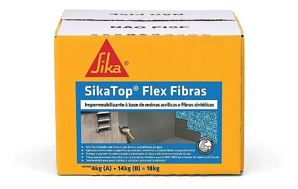 Impermeabilizante Com Fibras SikaTop® Flex Fibra A+B Caixa com 18KG
