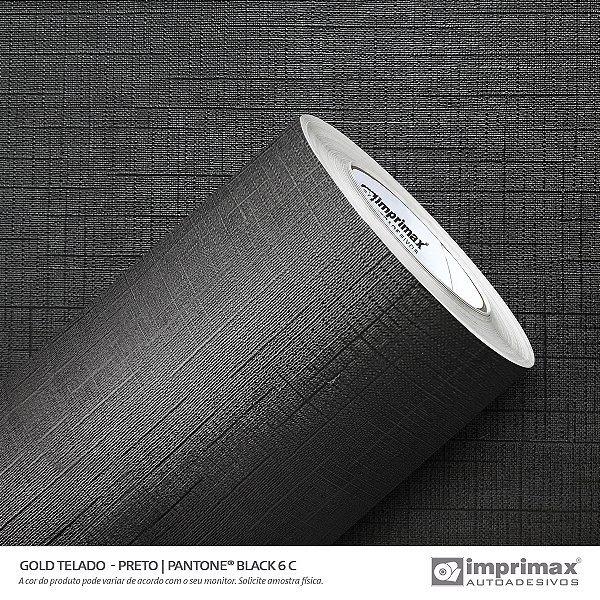 Adesivo Imprimax Gold Telado Preto Rolo 1,22x12,5m