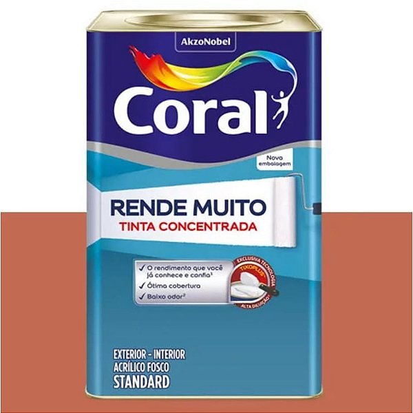 Tinta Látex Acrílico Fosco Coral Rende Muito 18L - Pote de Argila