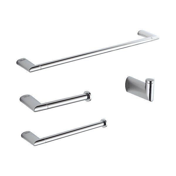 Kit de Acessórios para Banheiro TELCA Cromado 04 Peças - R.93600
