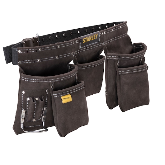 Cinto Porta-Ferramentas de Couro Stanley STST1-80113 com 11 Bolsos e Suporte de Aço para Martelo
