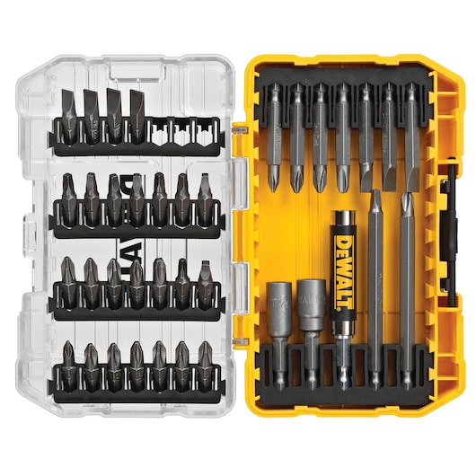 Jogo de Pontas Bits DeWalt DW2163 com Guia Magnética e Estojo 37 Peças