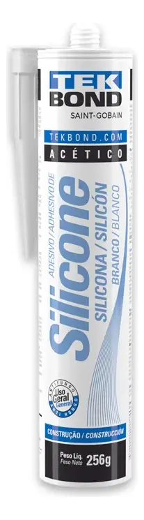 Silicone Acético Branco Uso Geral Tekbond Cartucho 256g Selante Multiuso