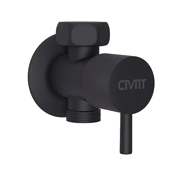Registro de Metal com Derivação para Ducha Higiênica 1/2 x 1/2 Preto Fosco Civitt