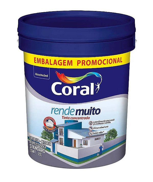 Tinta Acrílica Standard Rende Muito Coral Branco Neve Balde 20L