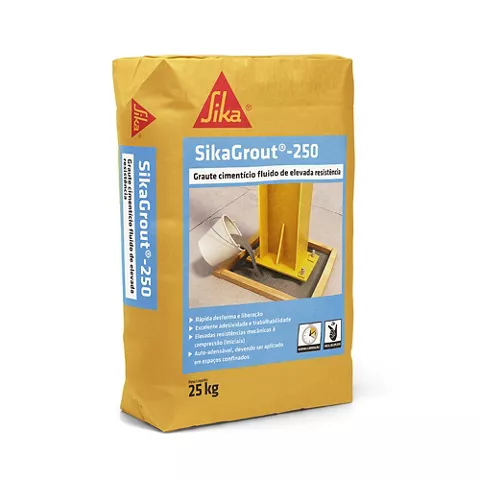 Graute Cimentício Fluido de Alta Resistência SikaGrout®-250 Sika saco 25kg