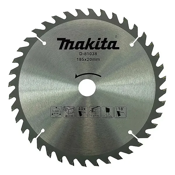 Disco de Serra Circular Widea 7.1/4 (185mm) x 60 Dentes para Madeira D-81038 Makita