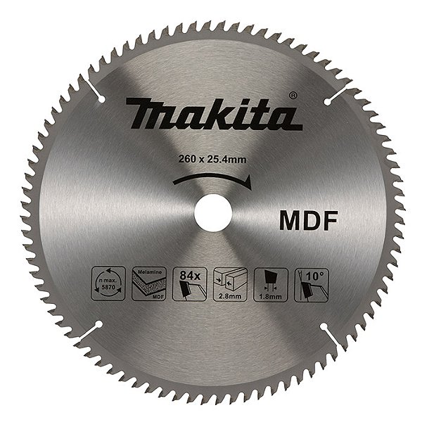 Disco de Serra Circular para Madeira 255 x 25,4 mm 84 Dentes TCG D-81636 Makita