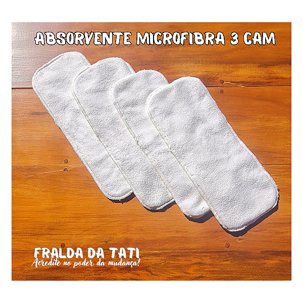 4 ABSORVENTES DE MICROFIBRA 3 CAMADAS