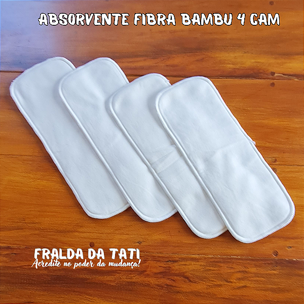 4 ABSORVENTES FIBRA DE BAMBU 4 CAMADAS - BEBÊS ALTO FLUXO DE XIXI