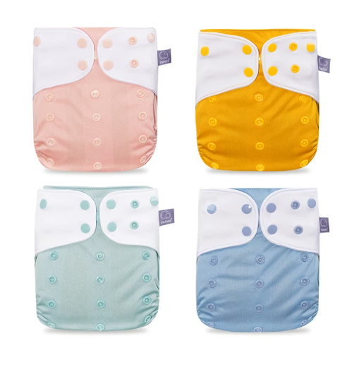KIT 4 FRALDAS ECOLÓGICAS ELINFANT NOVA COLEÇÃO LISAS AQUARELA