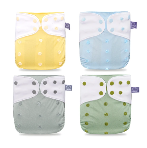 KIT 4 FRALDAS ECOLÓGICAS ELINFANT NOVA COLEÇÃO LISAS TOM PASTEL