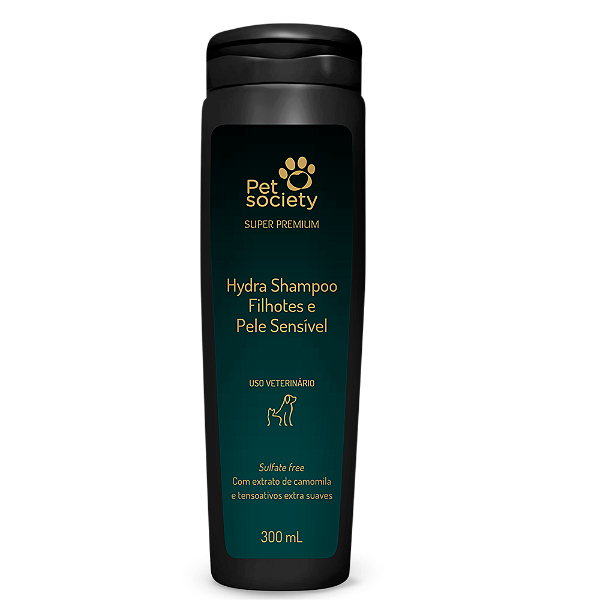 Shampoo Hydra Pet Society - Filhotes e Pele Sensível Super Premium 300ml