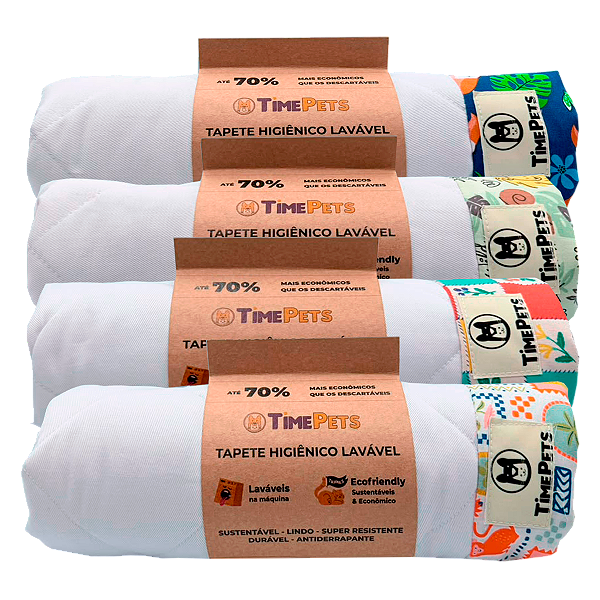 Kit 4 un Tapete Higiênico Lavável 100% Algodão | Variados III