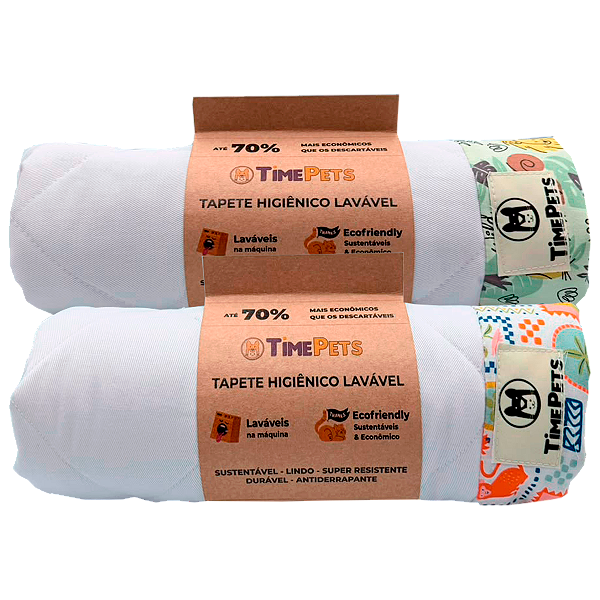 Kit 2 un Tapete Higiênico Lavável 100% Algodão| Bicharada II
