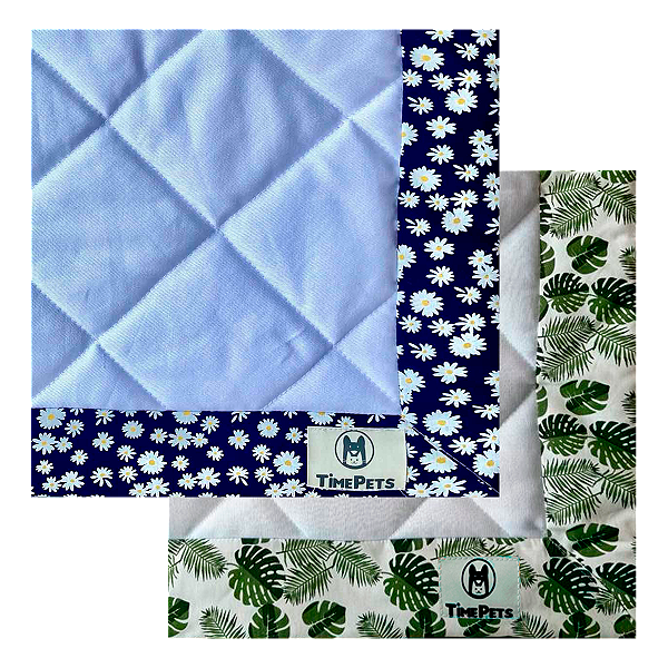 Kit 2 un Tapete Higiênico Lavável 100% Algodão| Folhagem