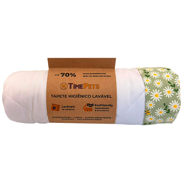 Tapete Higiênico Lavável 100% Algodão | Margaridas