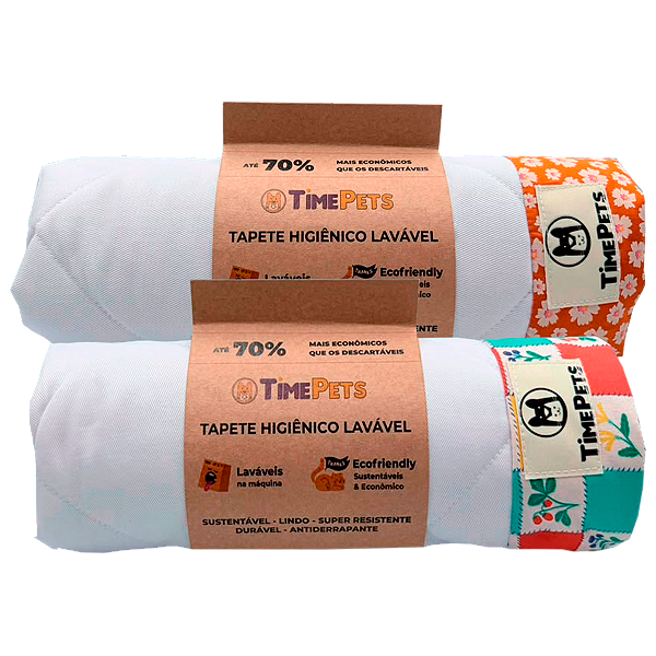 Kit 2 un Tapete Higiênico Lavável 100% Algodão | Jardim