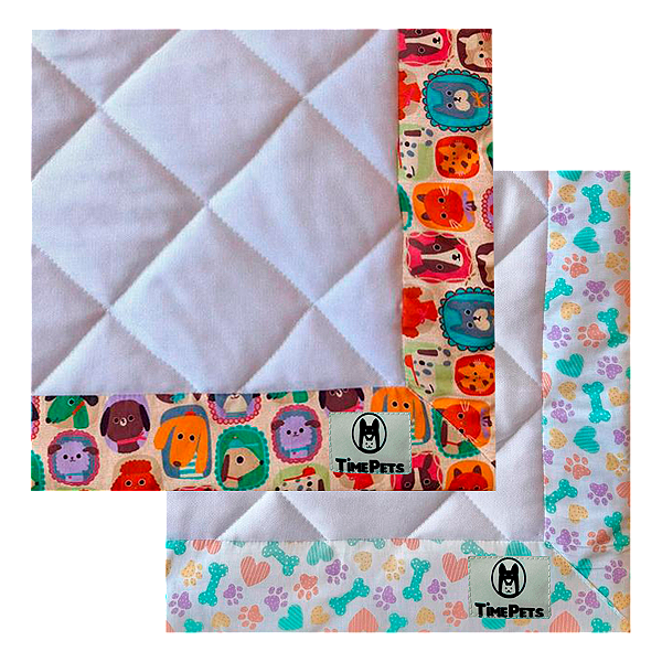 Kit 2 un Tapete Higiênico Lavável 100% Algodão | Doguinhos II